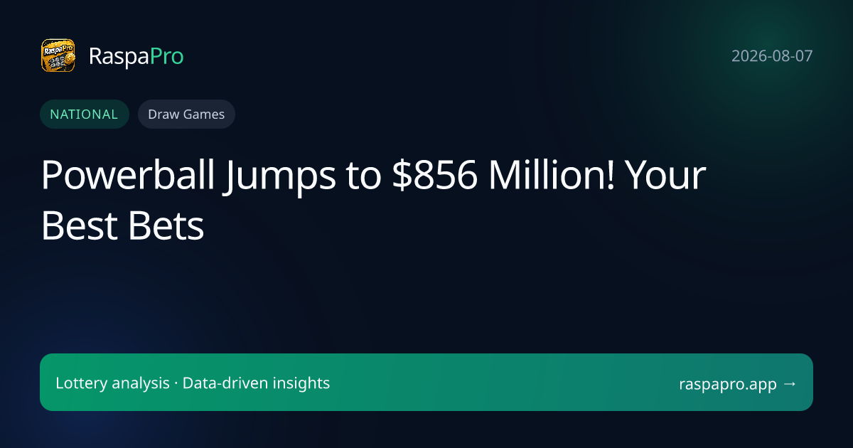 Powerball Jumps to $856 Million! Your Best Bets