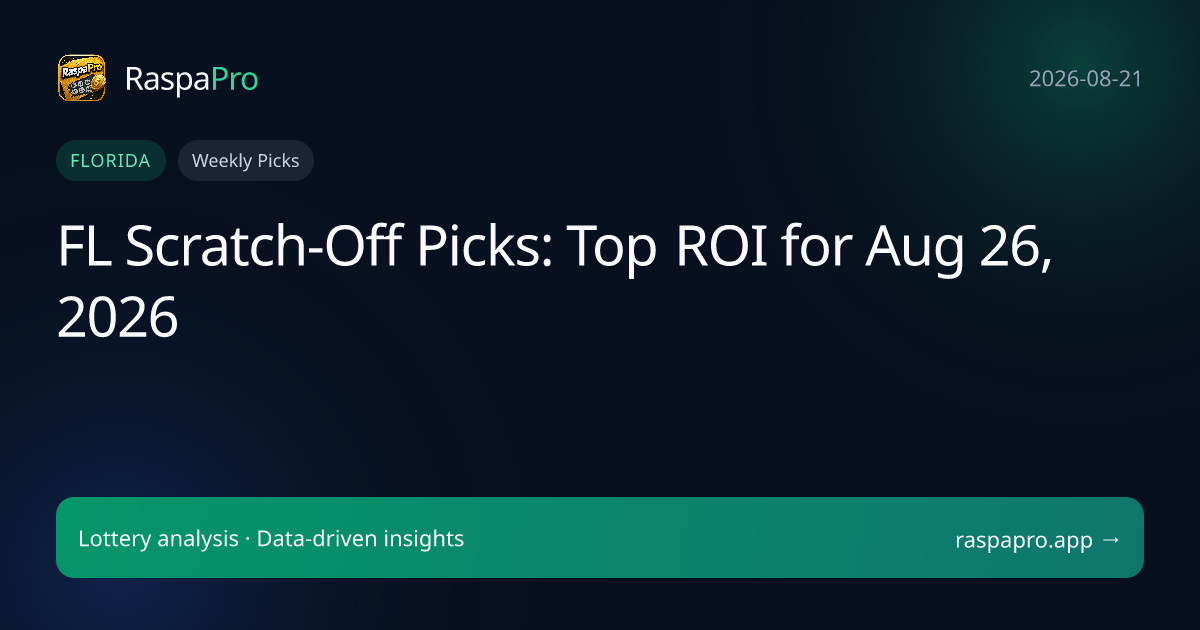 FL Scratch-Off Picks: Top ROI for Aug 26, 2026
