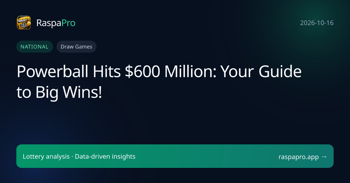 Powerball Hits $600 Million: Your Guide to Big Wins!