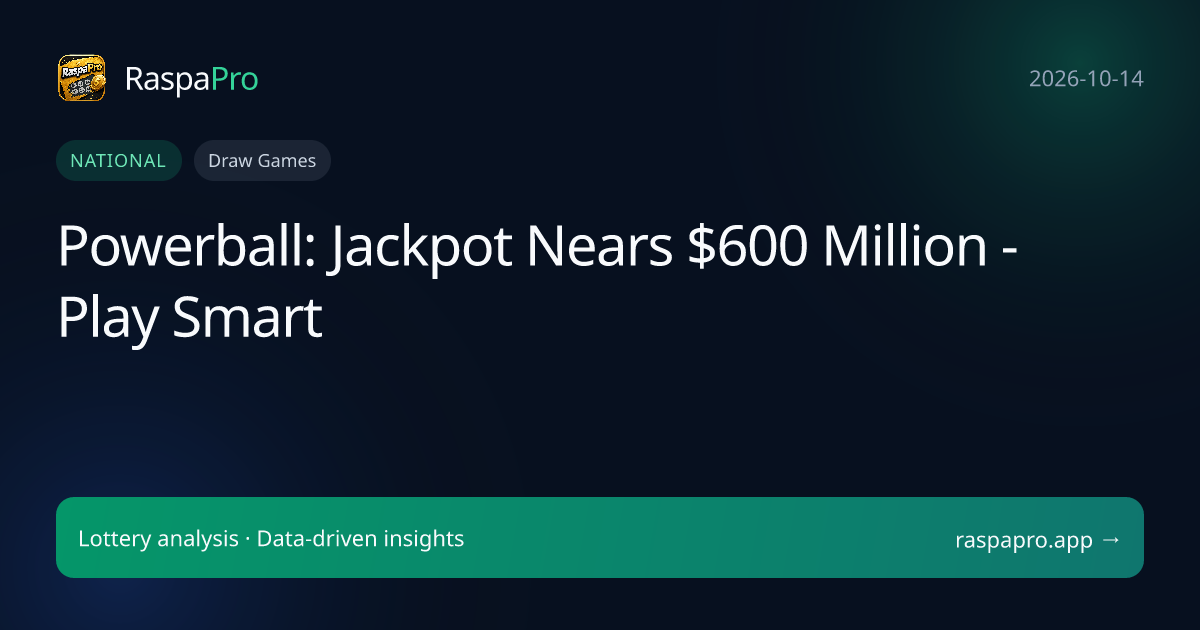 Powerball: Jackpot Nears $600 Million - Play Smart