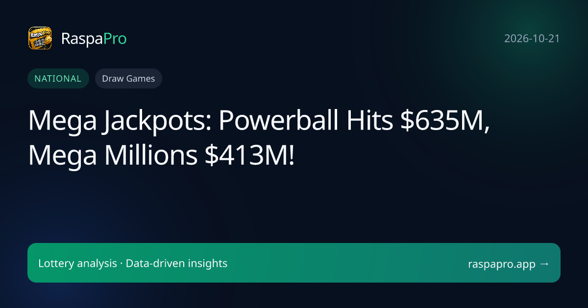 Mega Jackpots: Powerball Hits $635M, Mega Millions $413M!