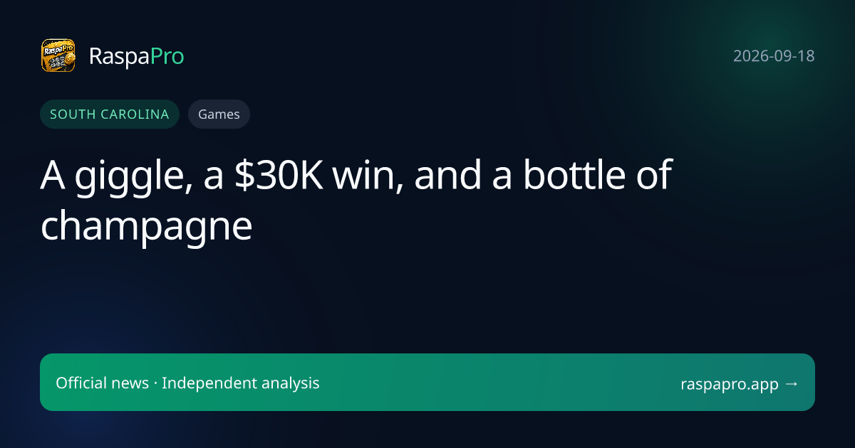 A giggle, a $30K win, and a bottle of champagne