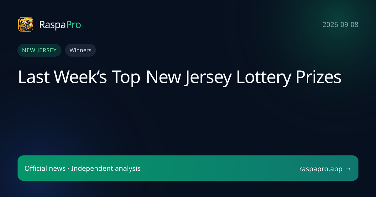 Last Week’s Top New Jersey Lottery Prizes