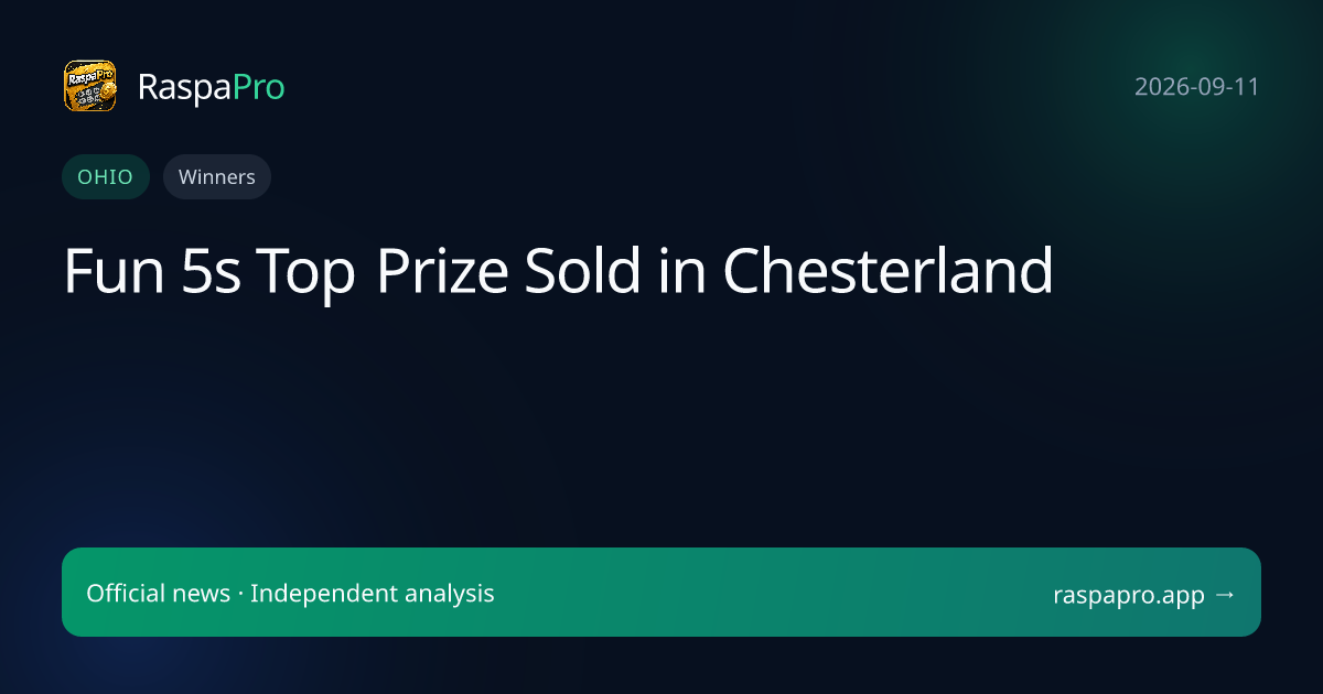 Fun 5s Top Prize Sold in Chesterland
