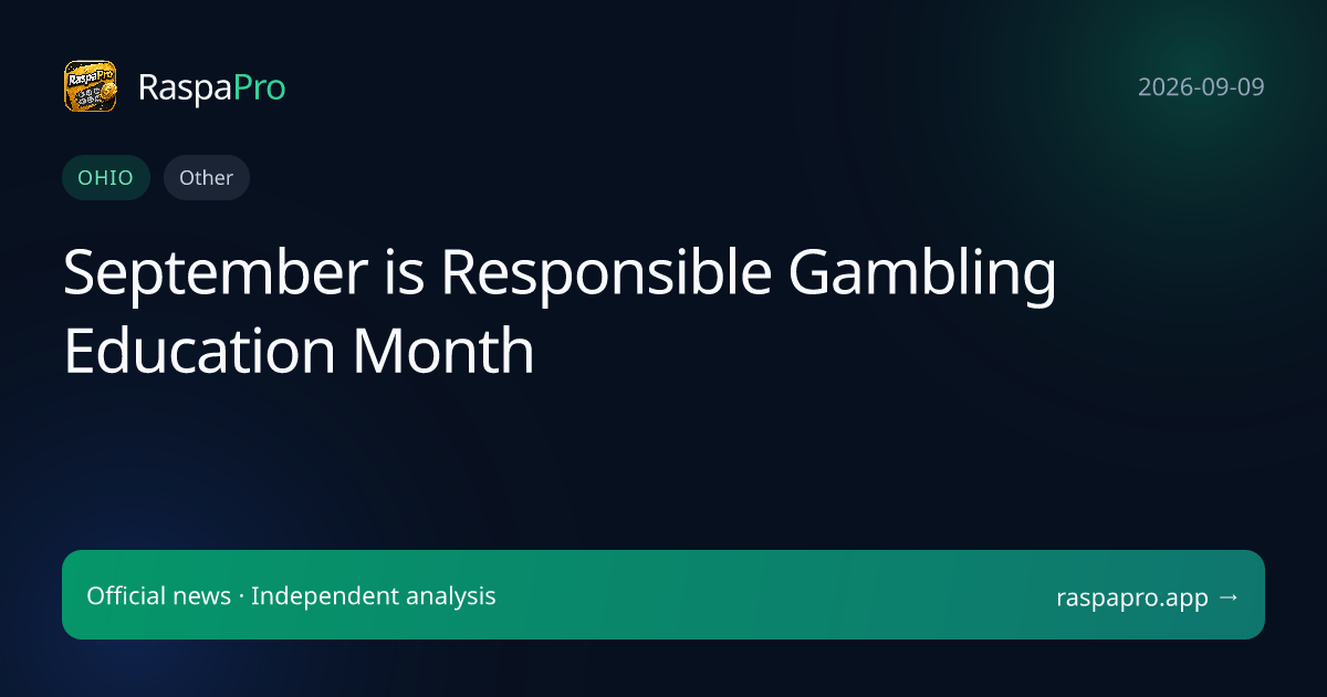 September is Responsible Gambling Education Month