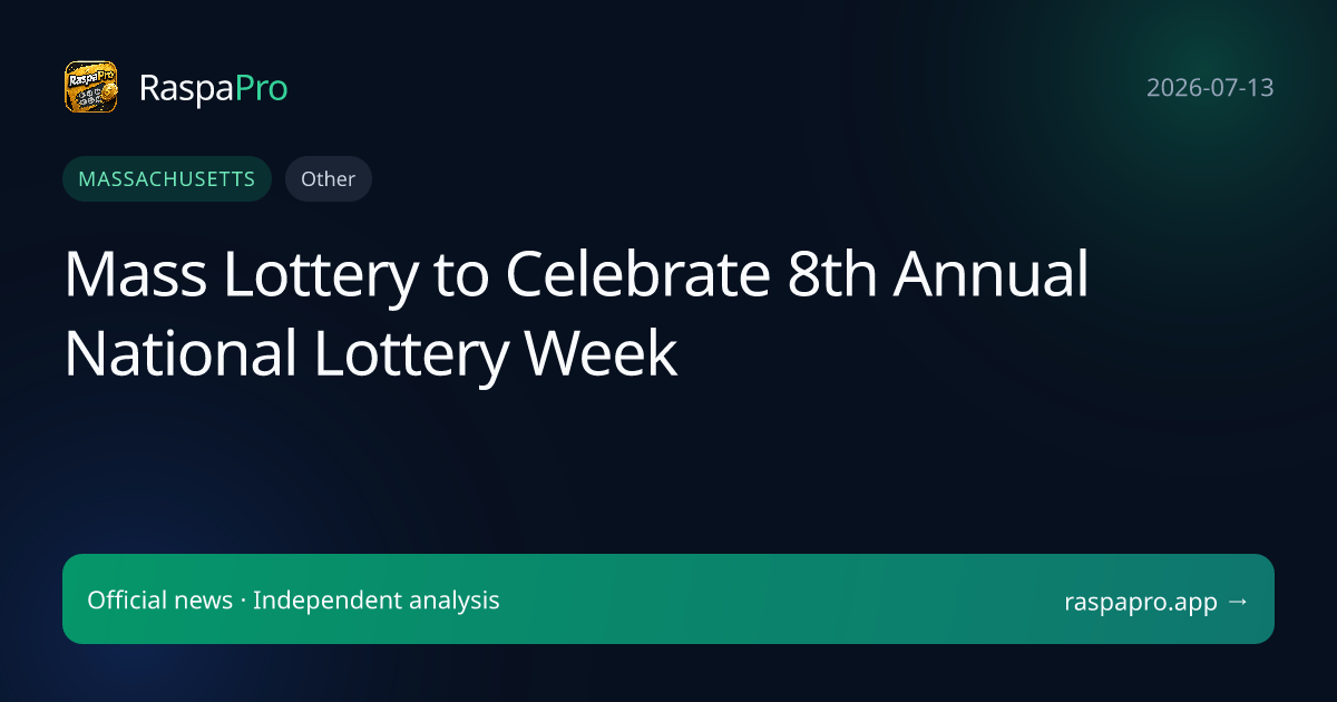 Mass Lottery to Celebrate 8th Annual National Lottery Week