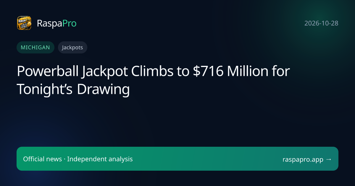 Powerball Jackpot Climbs to $716 Million for Tonight’s Drawing
