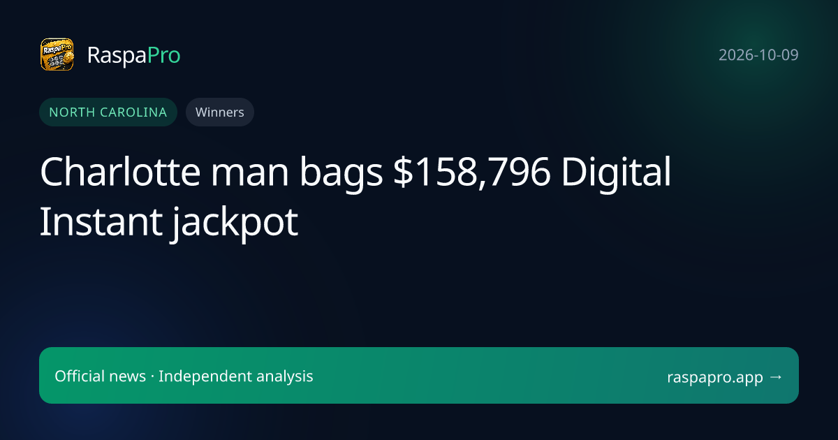 Charlotte man bags $158,796 Digital Instant jackpot