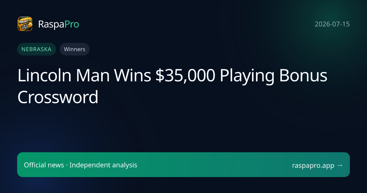 Lincoln Man Wins $35,000 Playing Bonus Crossword