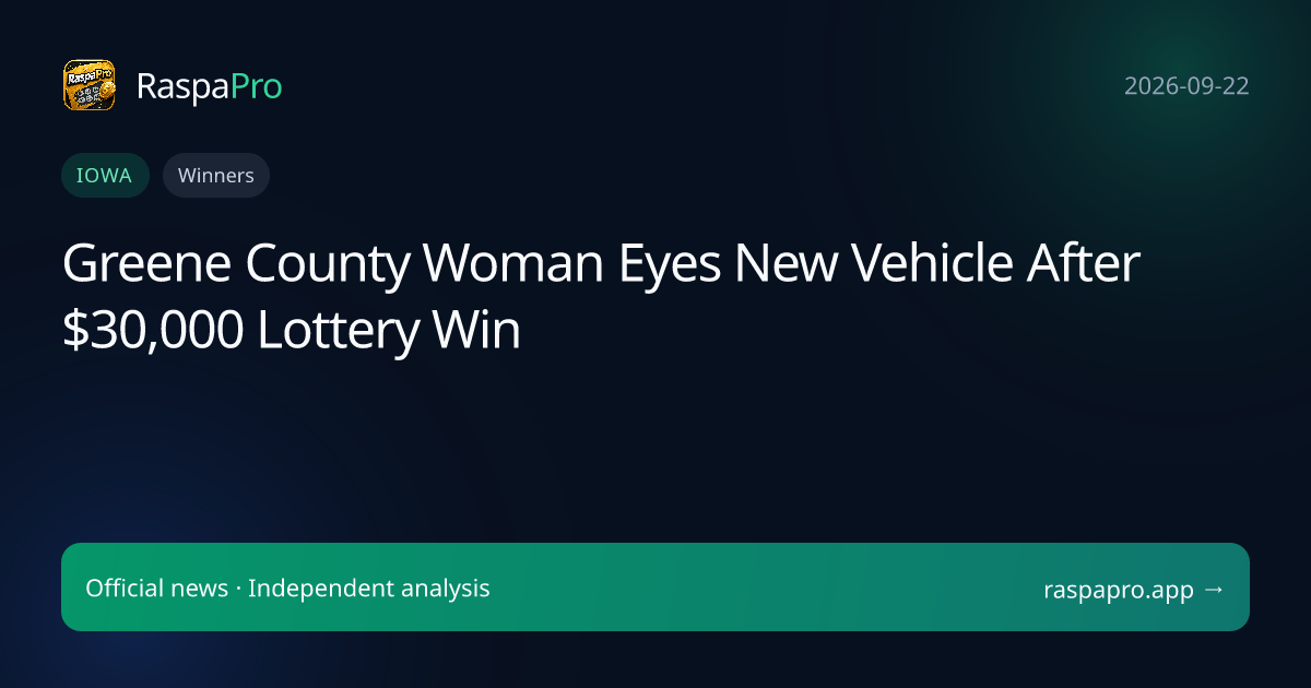 Greene County Woman Eyes New Vehicle After $30,000 Lottery Win