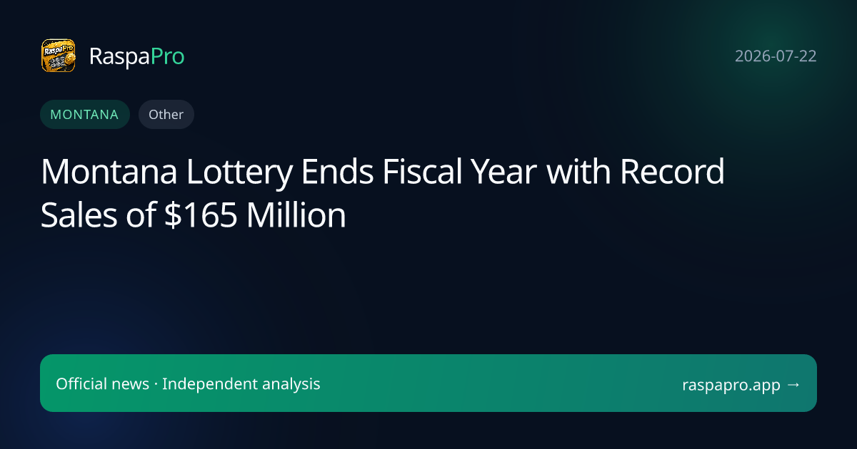 Montana Lottery Ends Fiscal Year with Record Sales of $165 Million