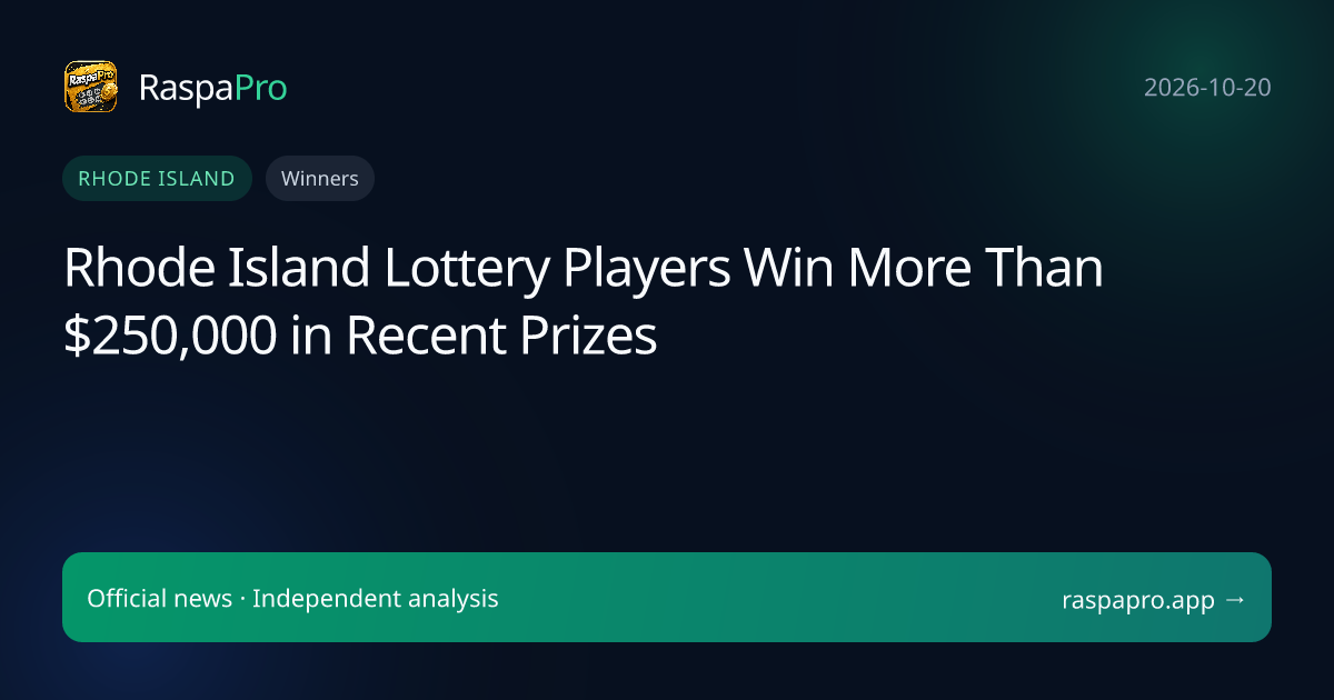 Rhode Island Lottery Players Win More Than $250,000 in Recent Prizes
