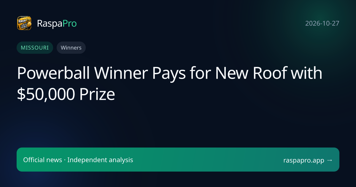 Powerball Winner Pays for New Roof with $50,000 Prize