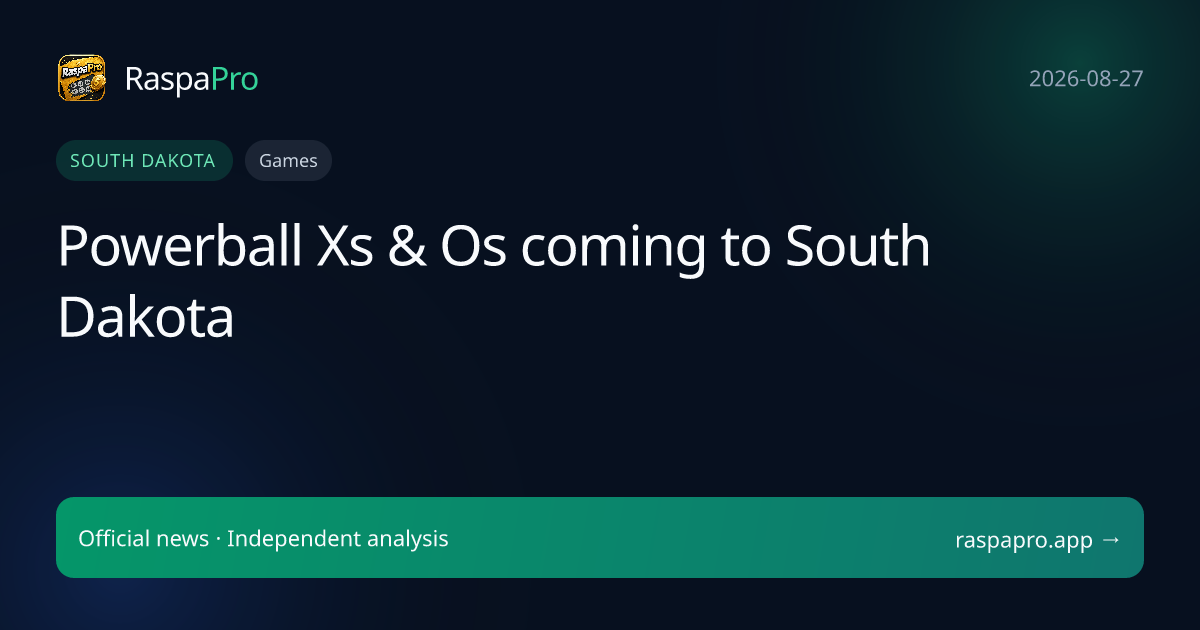 Powerball Xs & Os coming to South Dakota