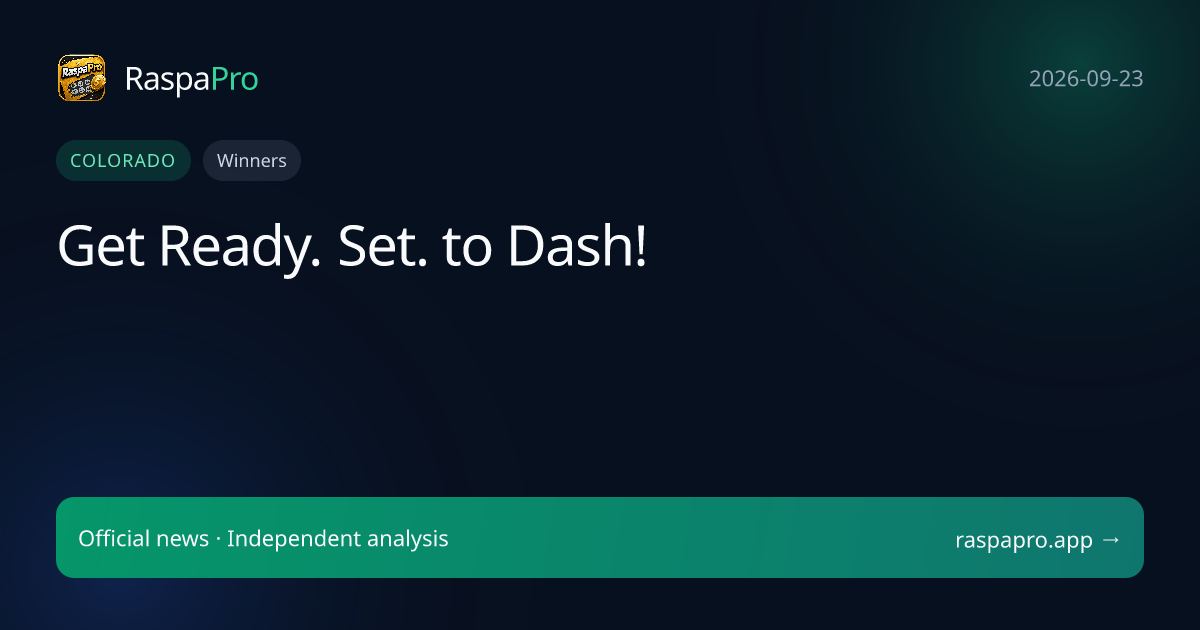 Get Ready. Set. to Dash!