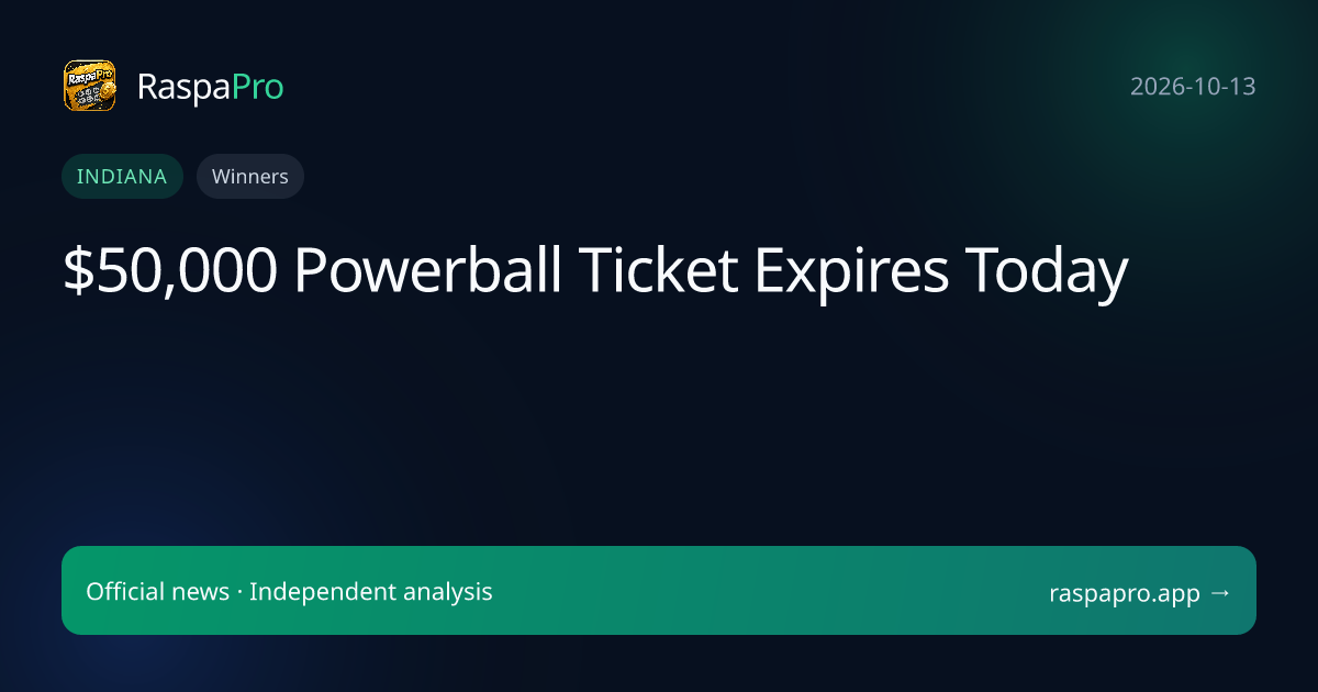 $50,000 Powerball Ticket Expires Today