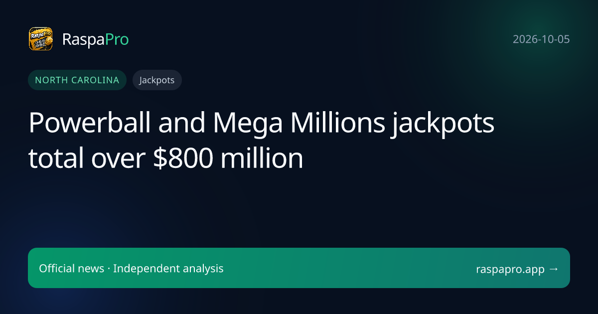 Powerball and Mega Millions jackpots total over $800 million
