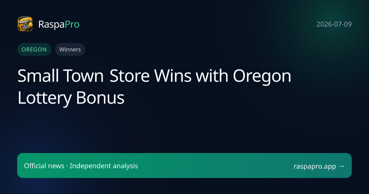Small Town Store Wins with Oregon Lottery Bonus