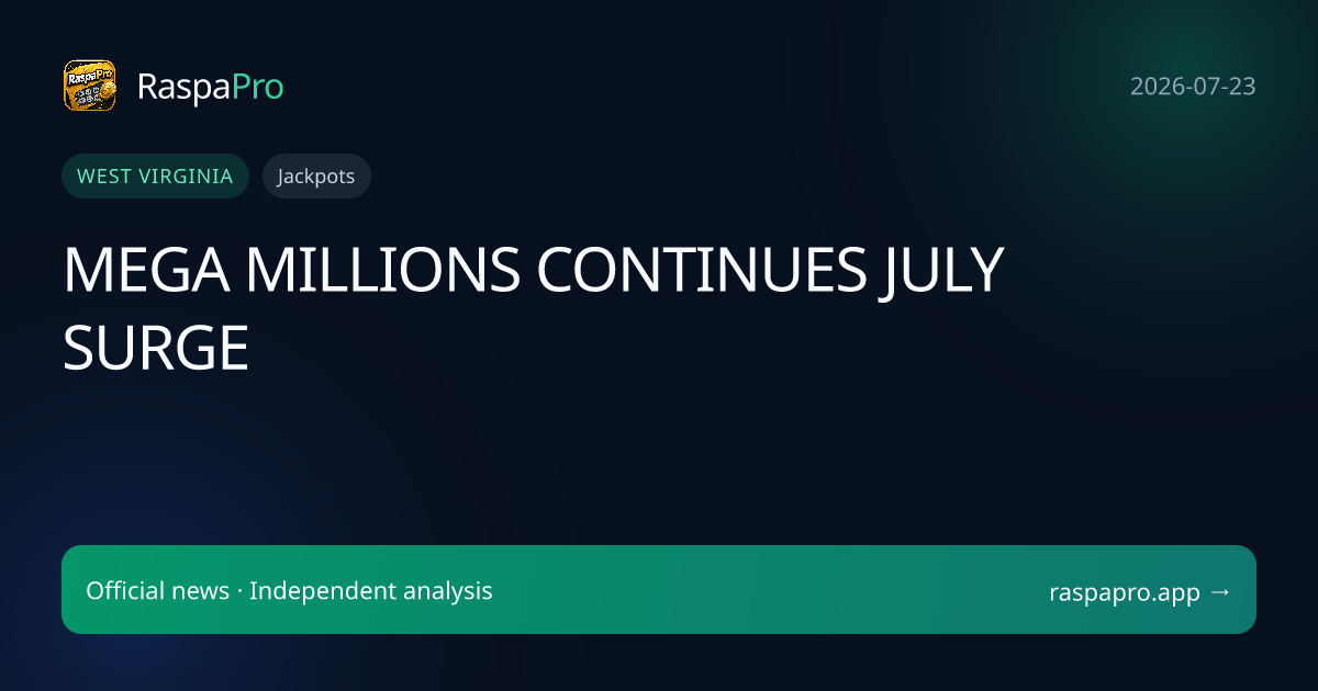MEGA MILLIONS CONTINUES JULY SURGE
