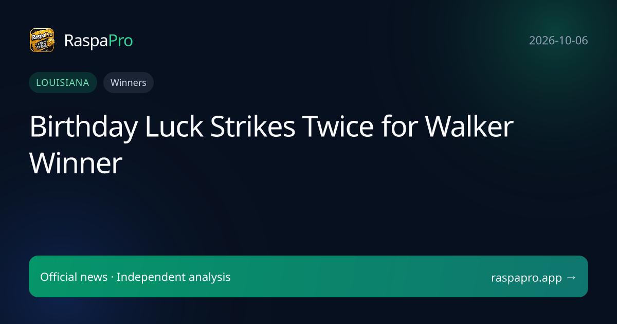 Birthday Luck Strikes Twice for Walker Winner