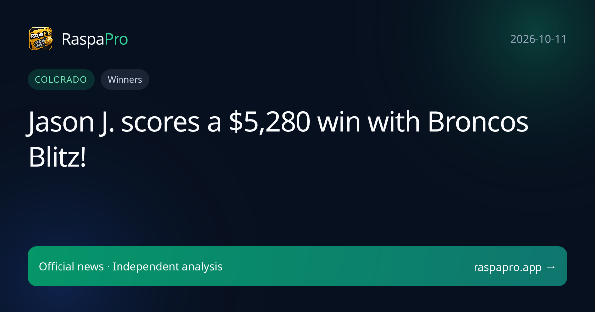 Jason J. scores a $5,280 win with Broncos Blitz!