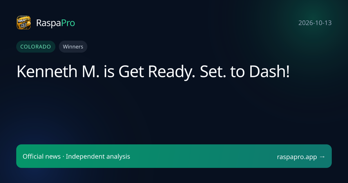 Kenneth M. is Get Ready. Set. to Dash!