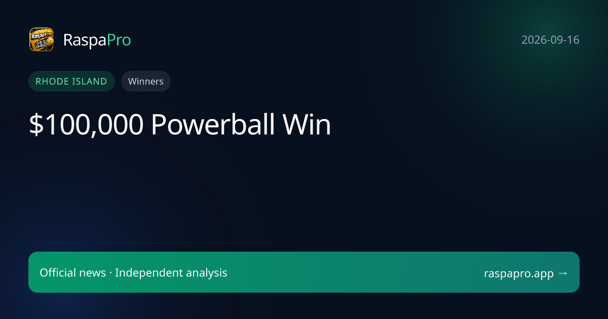 $100,000 Powerball Win